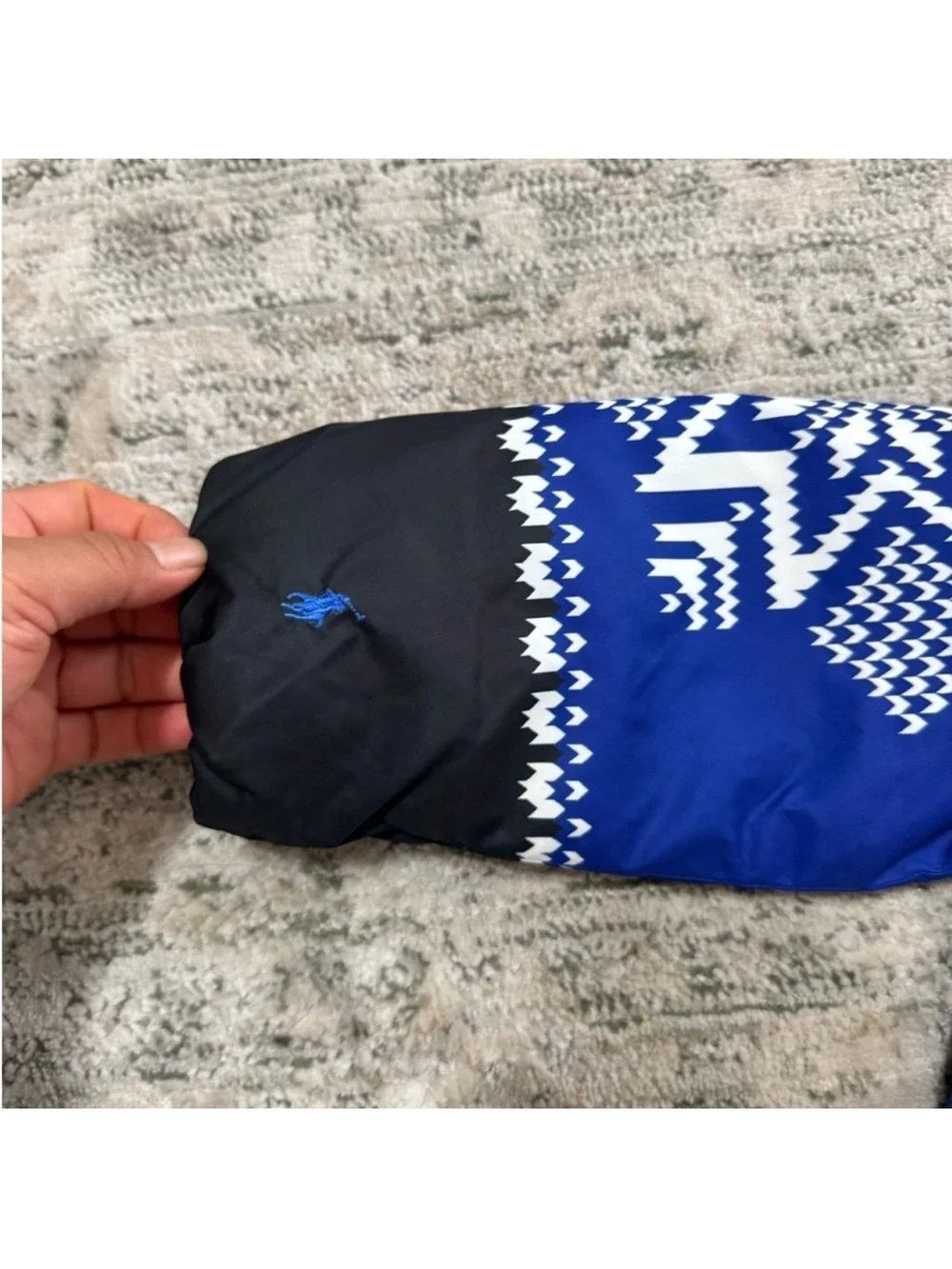 Polo by Ralph Lauren Blue & Black Snowflake Puffer Jacket